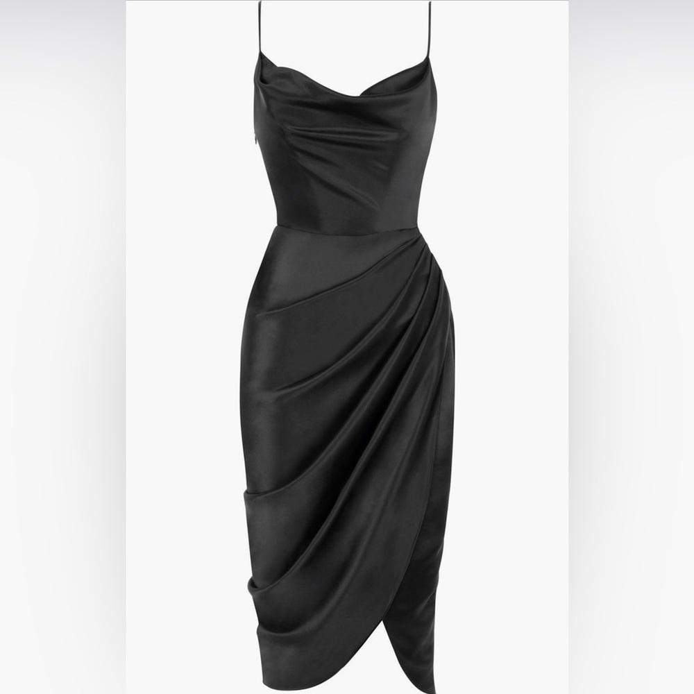 House of CB Reva Satin Gathered Corset Dress - Picture 3 of 13